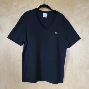 Lacoste Short Sleeve V-Neck Tee Black Size 6